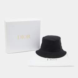 Pre Owned Christian Dior Black Oblique Teddy-D Brim Reversible Bucket Hat 57