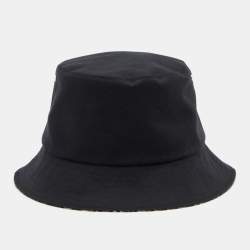 Pre Owned Christian Dior Black Oblique Teddy-D Brim Reversible Bucket Hat 57