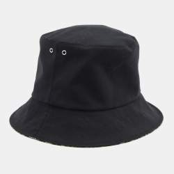 Pre Owned Christian Dior Black Oblique Teddy-D Brim Reversible Bucket Hat 57