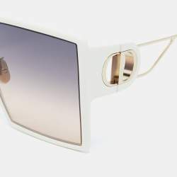 Pre Owned Dior White 30montaigne Gradient Oversized Sunglasses