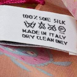 Dior Pink Paisley Print Silk Fringed Stole