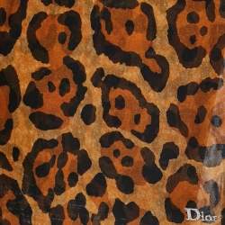 Dior Brown Leopard Print Silk Organza Scarf