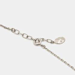 Pre Owned Dior Logo Enamel Silver Tone Necklace