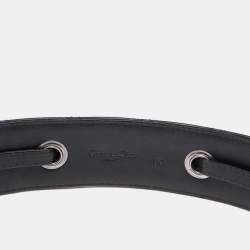 Dior Black Cannage Patent and Leather D Crystals Buckle Belt 90CM