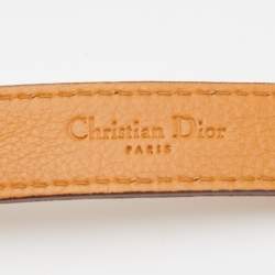 Pre Owned Dior Tan Leather CD Plague Buckle Belt 85CM