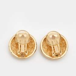 Dior Gold Tone Clip On Earrings