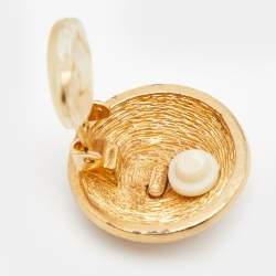 Dior Gold Tone Clip On Earrings