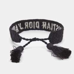 مملوكة مسبقًا Dior J'Adior Black Embroidered Cotton Bracelet