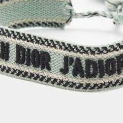 Dior J'Adior Green Embroidered Cotton Bracelet
