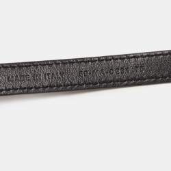 Pre Owned Dior Black Leather Logo Waist Belt 75 CM