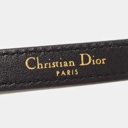 Pre Owned Dior Black Leather Logo Waist Belt 75 CM