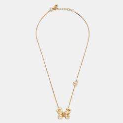 Dior Butterfly Gold Tone Pendant Necklace