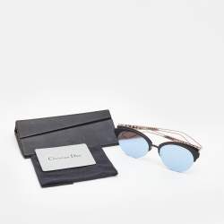Pre Owned Dior Black/Blue Mirrored Diorama Club Cat Eye Sunglasses