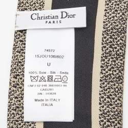 Dior Hazelnut / Black Toile de Jouy Sauvage Mitzah Printed Silk  Bandeau Scarf