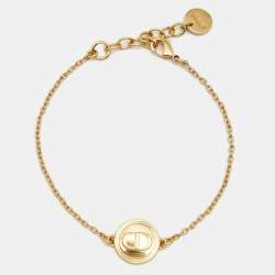 Pre Owned Dior CD Medallion Gold Tone Bracelet