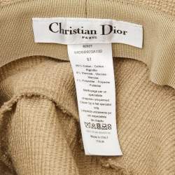 Pre Owned Dior Beige Logo Embroidered Cotton Bucket Hat