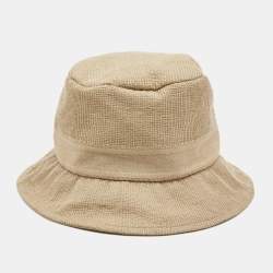 Pre Owned Dior Beige Logo Embroidered Cotton Bucket Hat