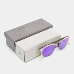 Pre Owned Dior Mirrored Blue & Green / Rose Metal Tone I24TE Geometric Sunglasses