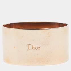 Dior Two Tone Closed Wide Cuff Bracelet 