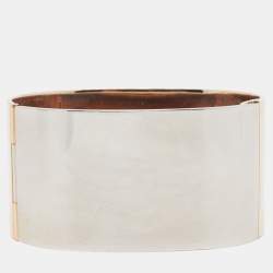 Dior Two Tone Closed Wide Cuff Bracelet 