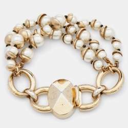 Dior Mise En Dior  faux pearl Multi Strand Clasp Bracelet