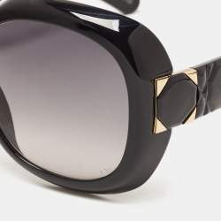 Dior Black/Grey Gradient Cannage Lady 95.22 R2I Round Sunglasses