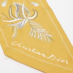 Dior Yellow Paisley Print Silk Mitzah Scarf