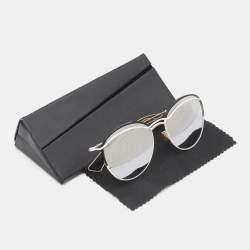 Dior Dioround White & Gold Tone/Grey  4U9DC Round Sunglasses