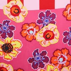 Dior Pink Floral Print Silk Scarf 