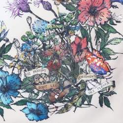 Pre Owned Christian Dior Beige D-Millefiori Printed Silk Square Scarf