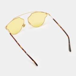 Pre Owned Dior Gold Tone/Yellow 000HO Dior So Real Pop Sunglasses