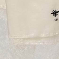 Dior Cream Tulle Trim Cashmere & Silk Stole