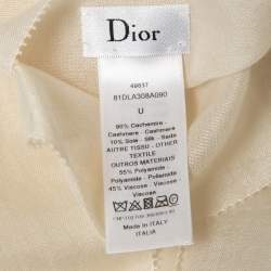 Dior Cream Tulle Trim Cashmere & Silk Stole