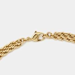 Dior Crystals Gold Tone Necklace Earrings Set