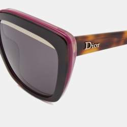 Pre Owned Dior Brown/Purple Graphic F Cat Eye Sunglasses