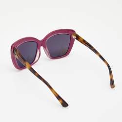Pre Owned Dior Brown/Purple Graphic F Cat Eye Sunglasses