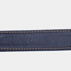 Pre Owned Dior Navy Blue Denim CD Logo Buckle Belt L
