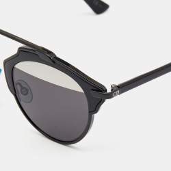Pre Owned Dior Black/Blue Dior So Real Round Sunglasses