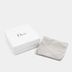 Pre Owned Dior Mise En Dior Leather Faux Pearl Gold Tone Double Wrap Bracelet