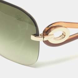 Pre Owned Dior DiorVolute 3 Brown /Green Gradient 61DSJ Shield Sunglasses