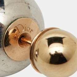 Pre Owned Dior Tribales Two Tone Metallic Stud Earrings
