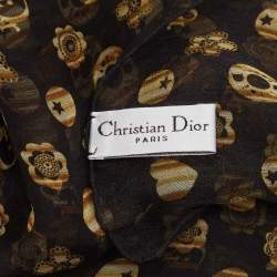 Dior Black Charm Print Silk Chiffon Stole