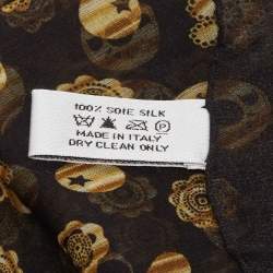 Dior Black Charm Print Silk Chiffon Stole