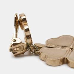 Dior Enamel Gold Tone Dangle Earrings