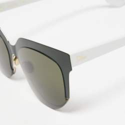 Pre Owned Dior Black Tone/Dark Green DiorSight2 RFA1E Cat-Eye Sunglasses
