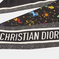 Dior Black Pixel Zodiac Silk Mitzah Scarf