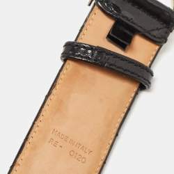 Dior Black Cannage Patent Leather D Buckle Belt 90CM