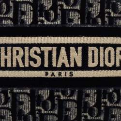 Pre Owned Dior Navy Blue/White Oblique Velvet Cosmetic Pouch