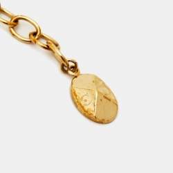 Pre Owned Dior Mise En Dior Faux Pearl Gold Tone Bracelet