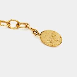 Pre Owned Dior Mise En Dior Faux Pearl Gold Tone Bracelet